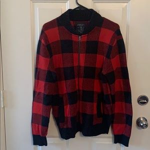 American Eagle Plaid Zip Up